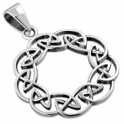 Round Celtic Knot Silver Pendant, pn614